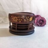 Ensemble de 6 dessous de verres avec support en bois et laiton