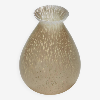 Speckled amber glass vase