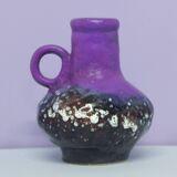 A vintage purple & bronze sheen Fatlava Walter Becht can vase
