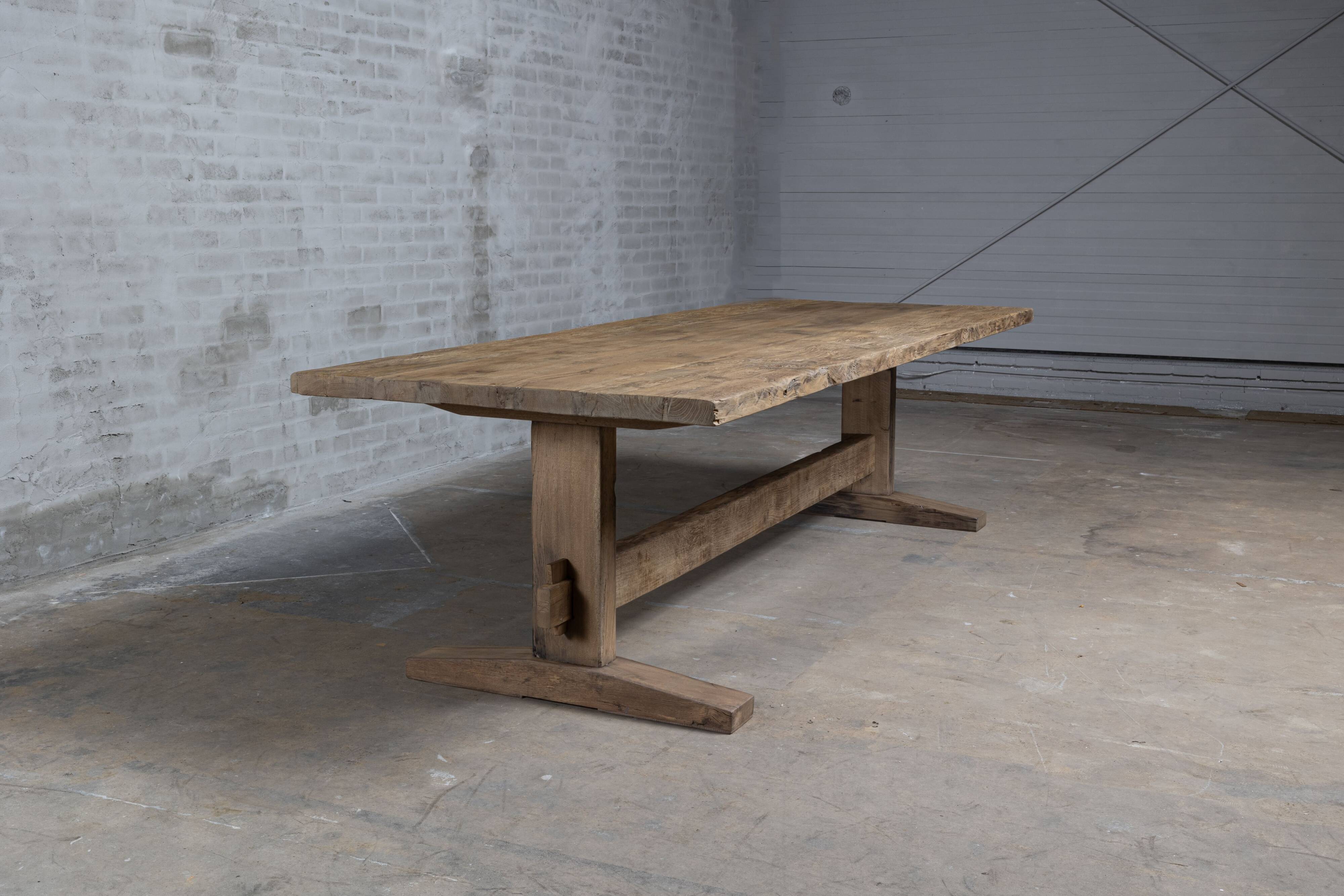 Table de ferme Hed en chêne massif ancien - 275 cm