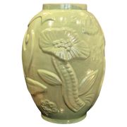 Grand vase en faïence à glaçure céladon/vert, suédois moderne