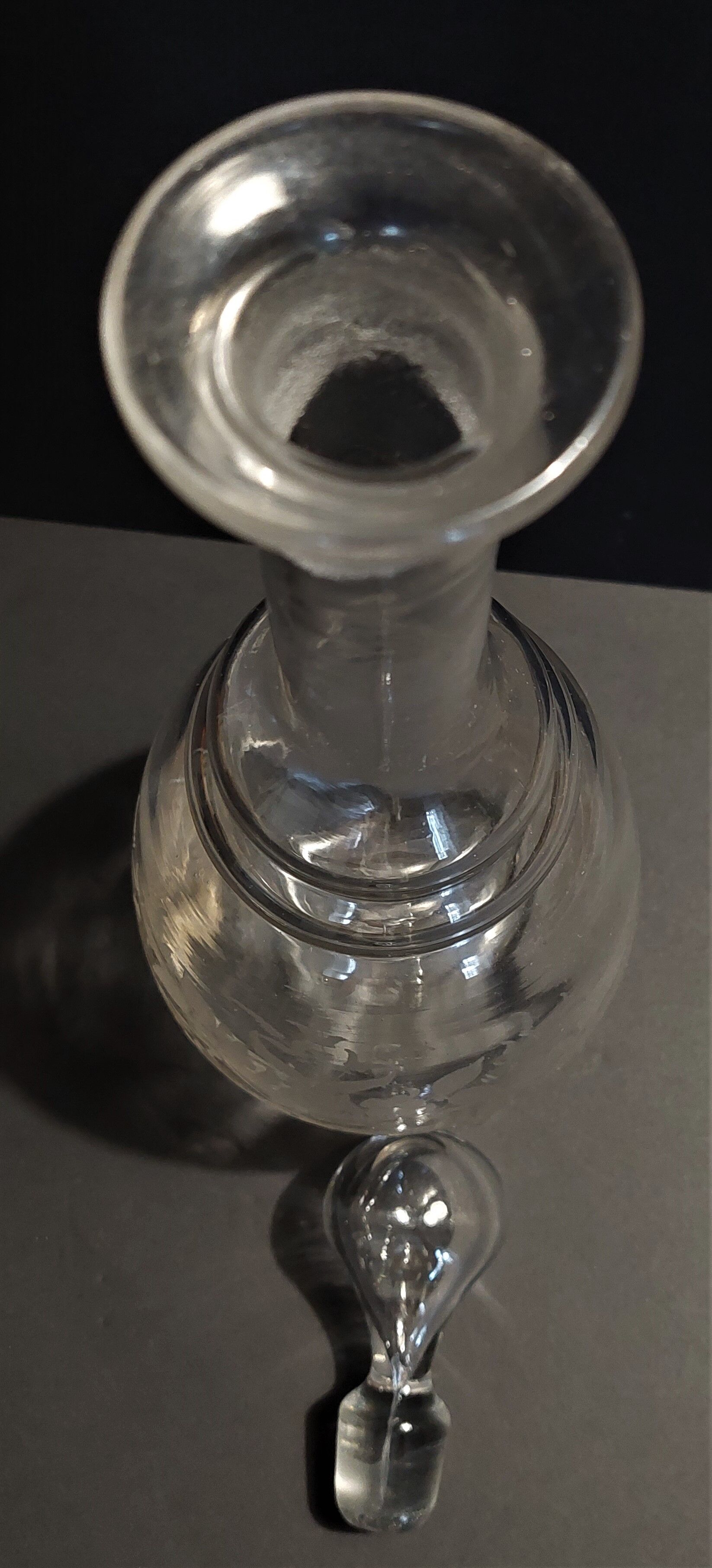 Engraved glass decanter late nineteenth century