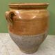 19th-century confit pot. Glazed yellow terracotta pottery.