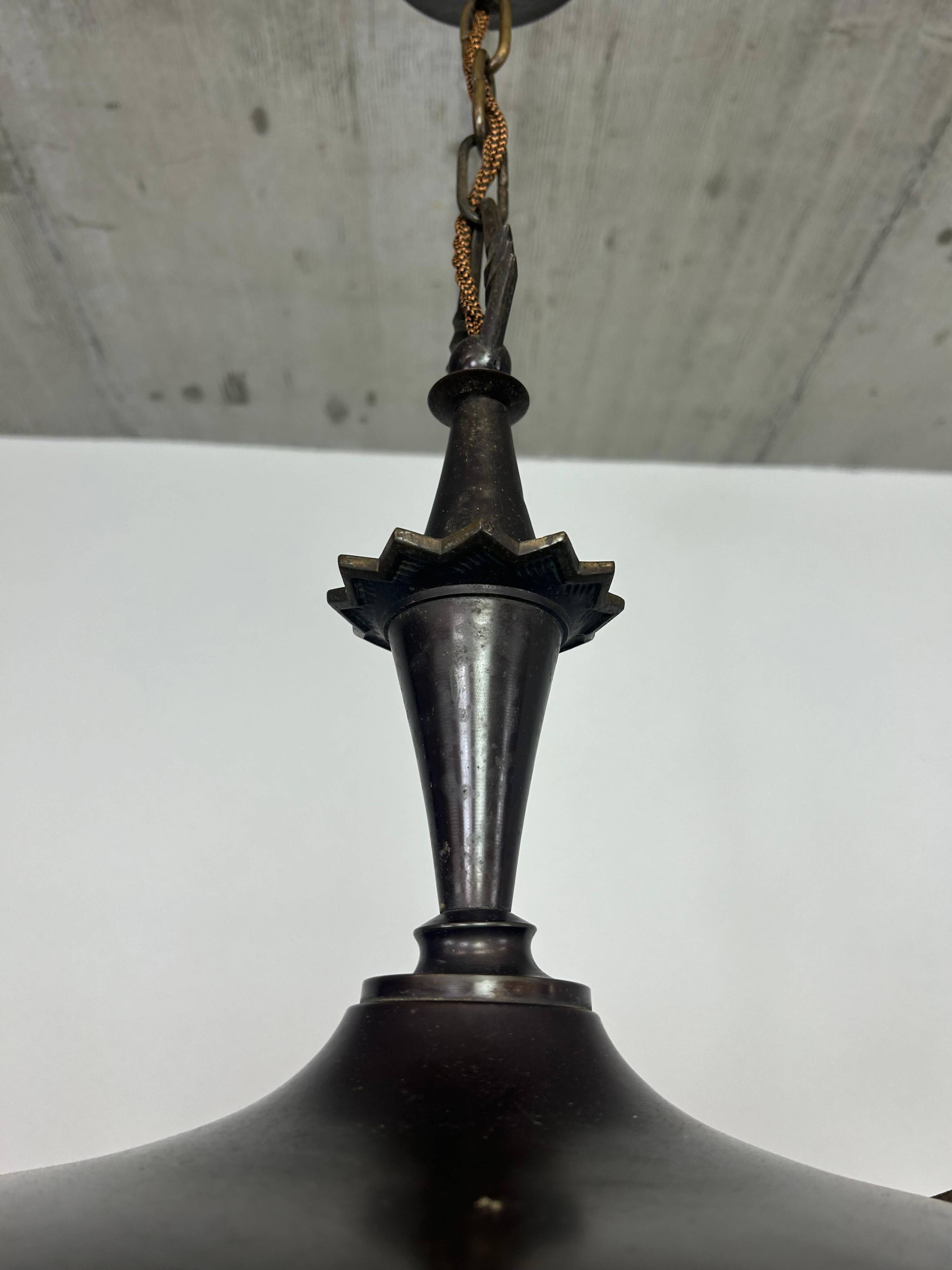 Rare cubist bronze lustre