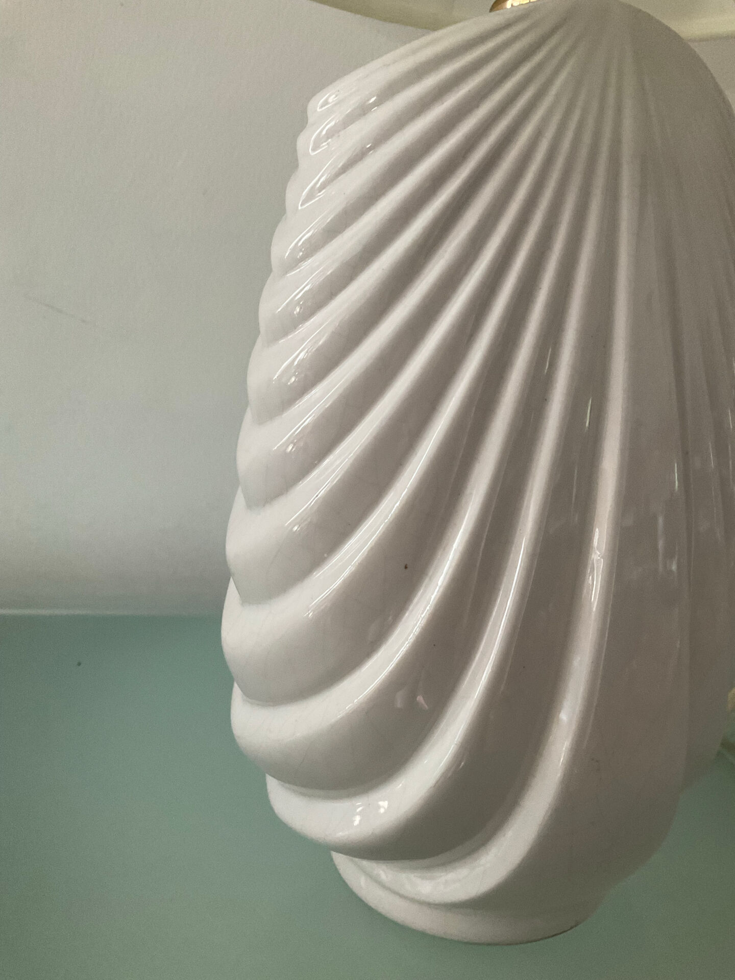 Lampe vintage années 70 en céramique émaillée 