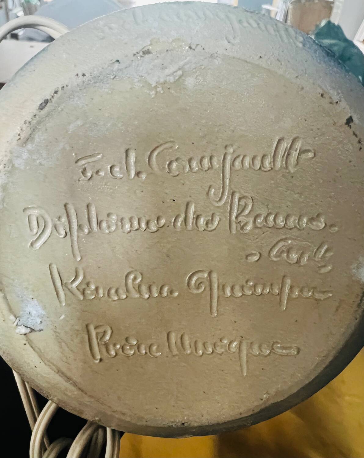 Magnificent vintage lamp signed by Jean-Claude Courjault.