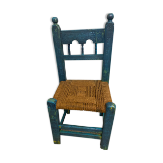 Painted wooden bohemian chair