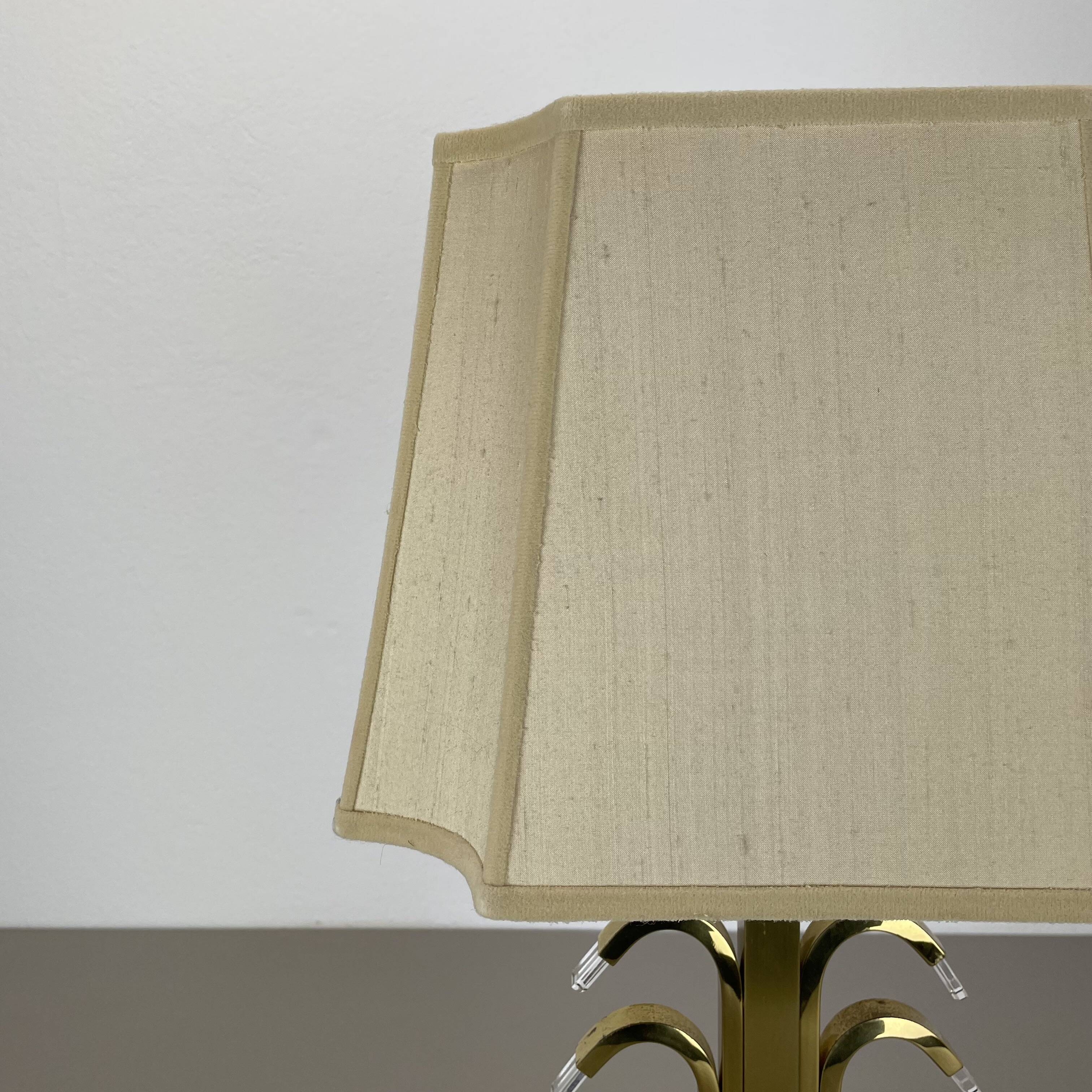 Hollywood Regency Style Brass and Acryl Table Light by WKR Lights, Germany 1970s