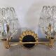 Set of 4 double Art Deco wall lights in Murano glass, France circa 1930.