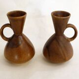Pair of stoneware pitchers and vases