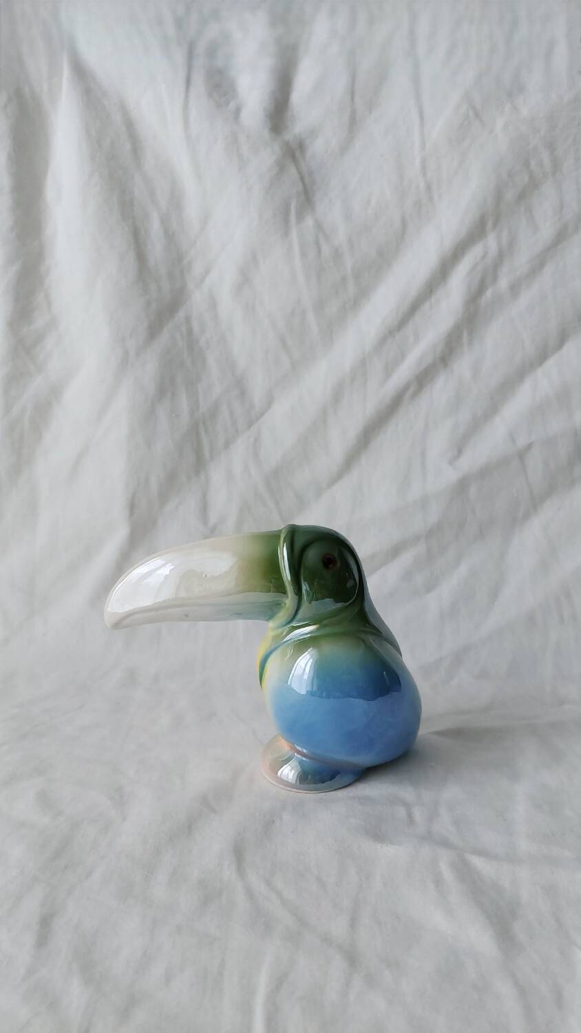 Ceramic Toucan Pastel Iridescent Enamel Decoration