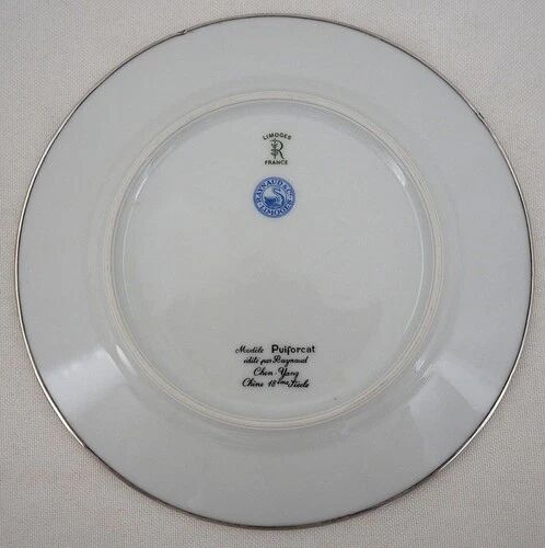 Puiforcat Raynaud, dessert plate model Chen Yang, silver rim.