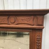 Carved wooden fireplace mirror 132 x 99
