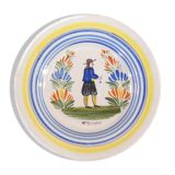 Plate in faience hr quimper decoration of breton