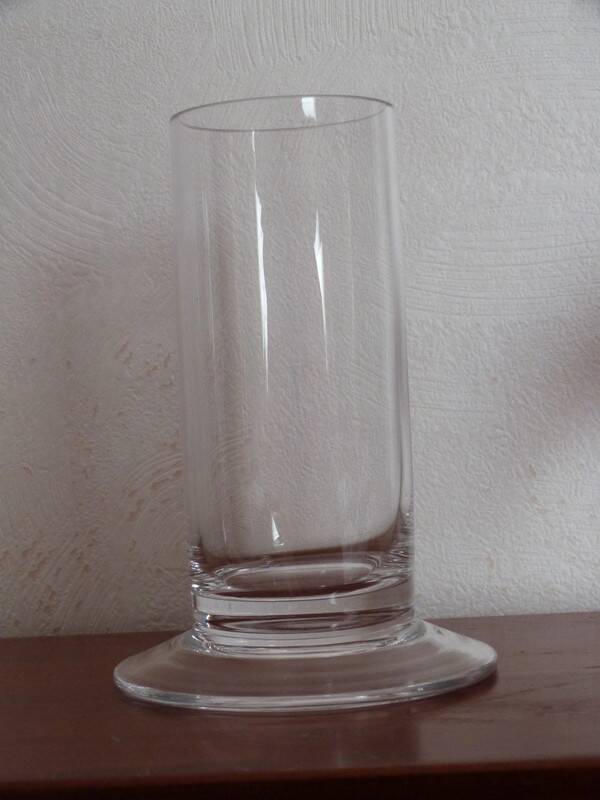 White glass cylindrical vase