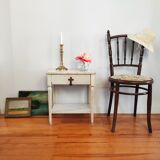 Patinated sofa end bedside