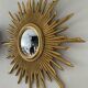 Sun mirror witch's eye vintage gilded wood 60s-70s