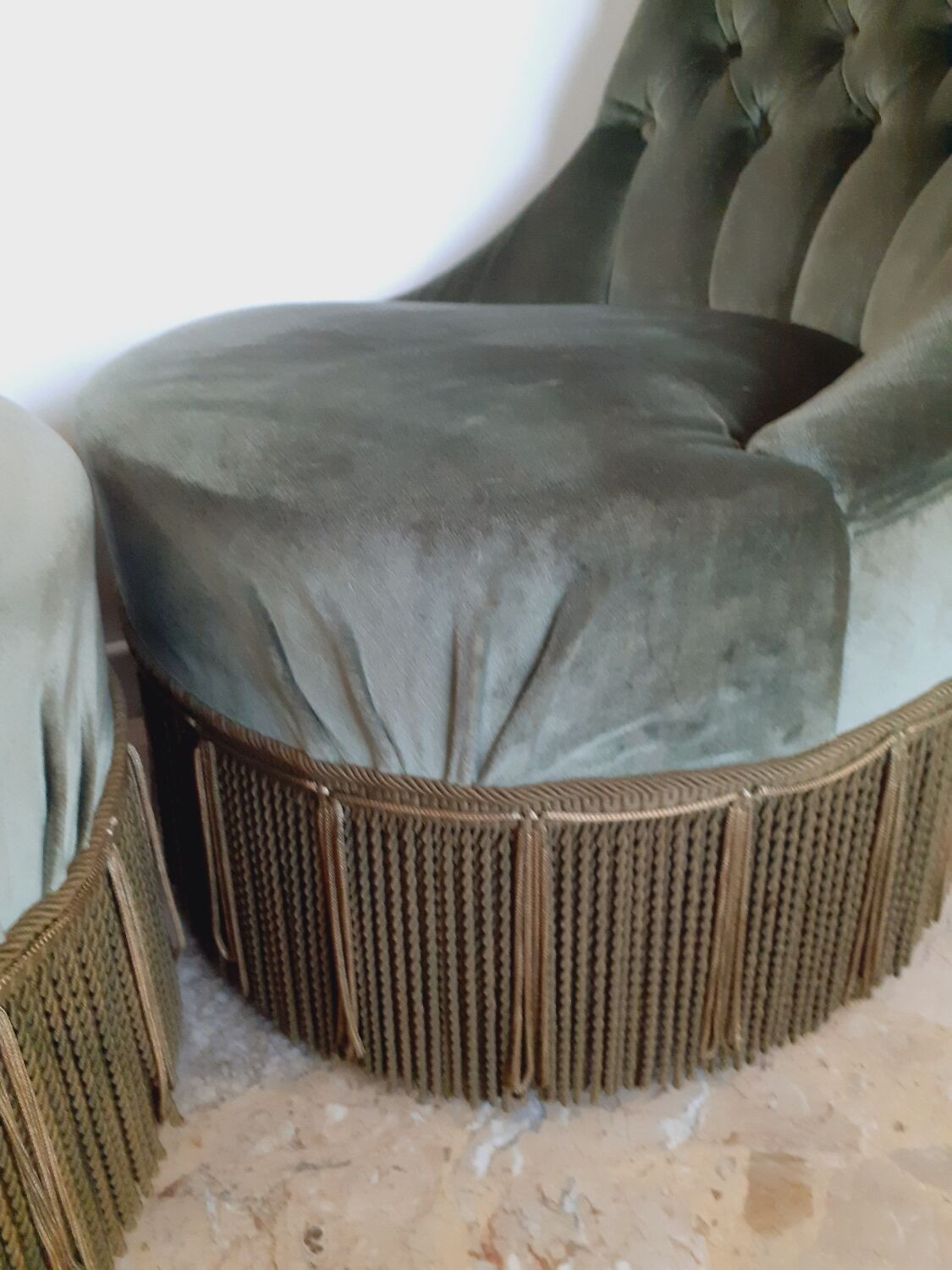 Pair of toad armchairs