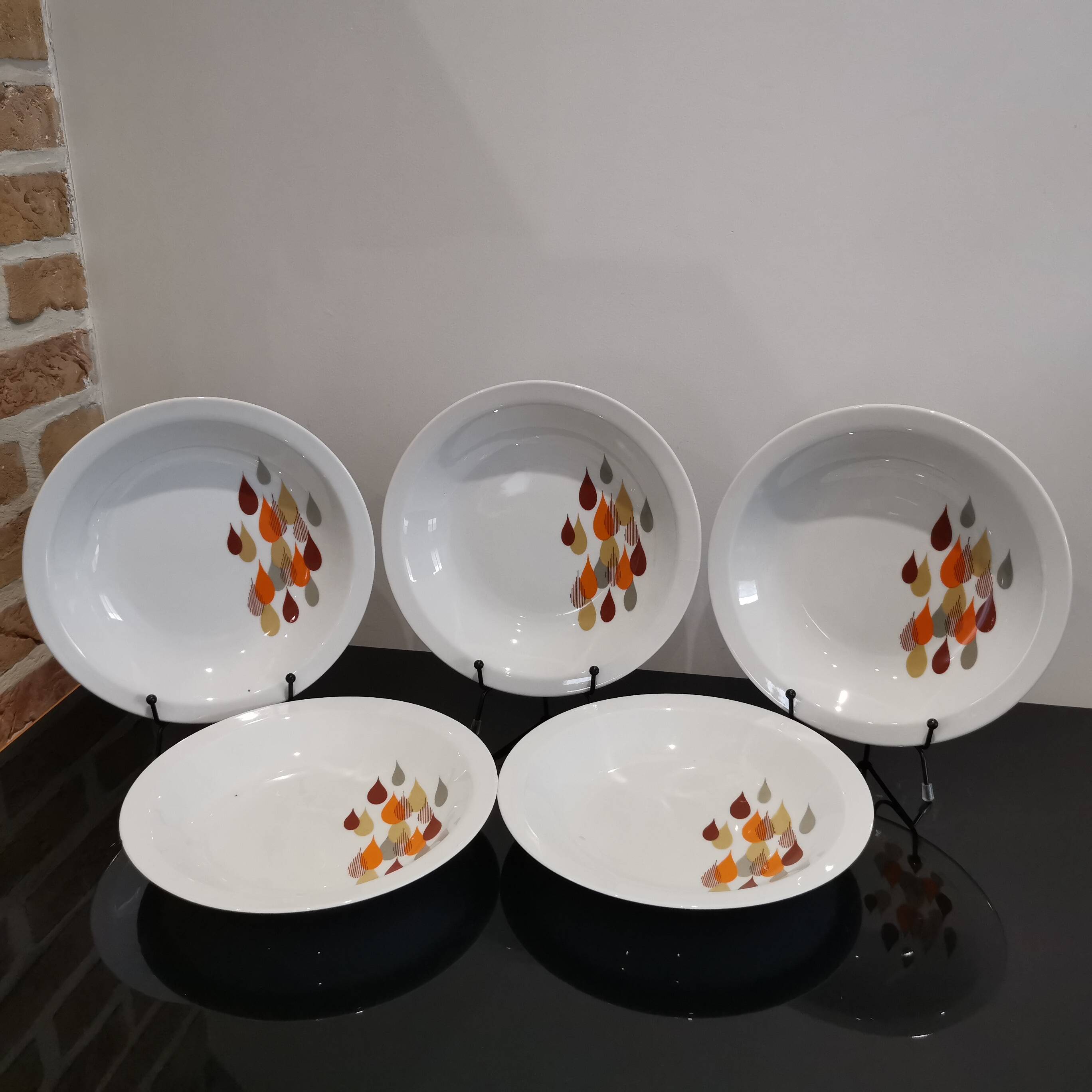 5 vintage Bavarian porcelain soup plates from Bareuther Waldassen from 1970