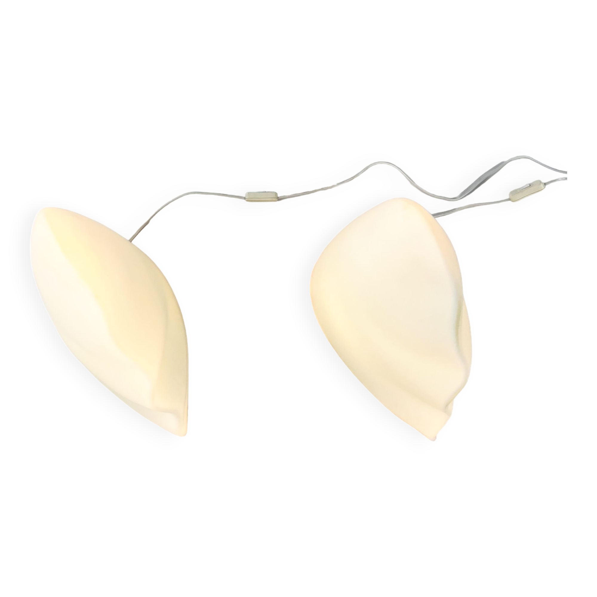 Set of two opaline glass lamps 1980s