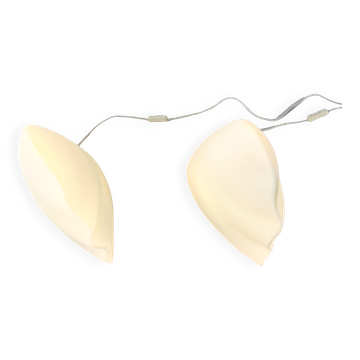 Lot de 2 lampes de table en verre opalin années 1980