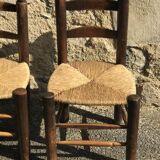 Pair of straw chairs
