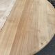 Table à manger ronde pied central extensible décapée en bois massif 3 rallo