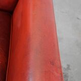 Fauteuil en cuir de mouton rouge