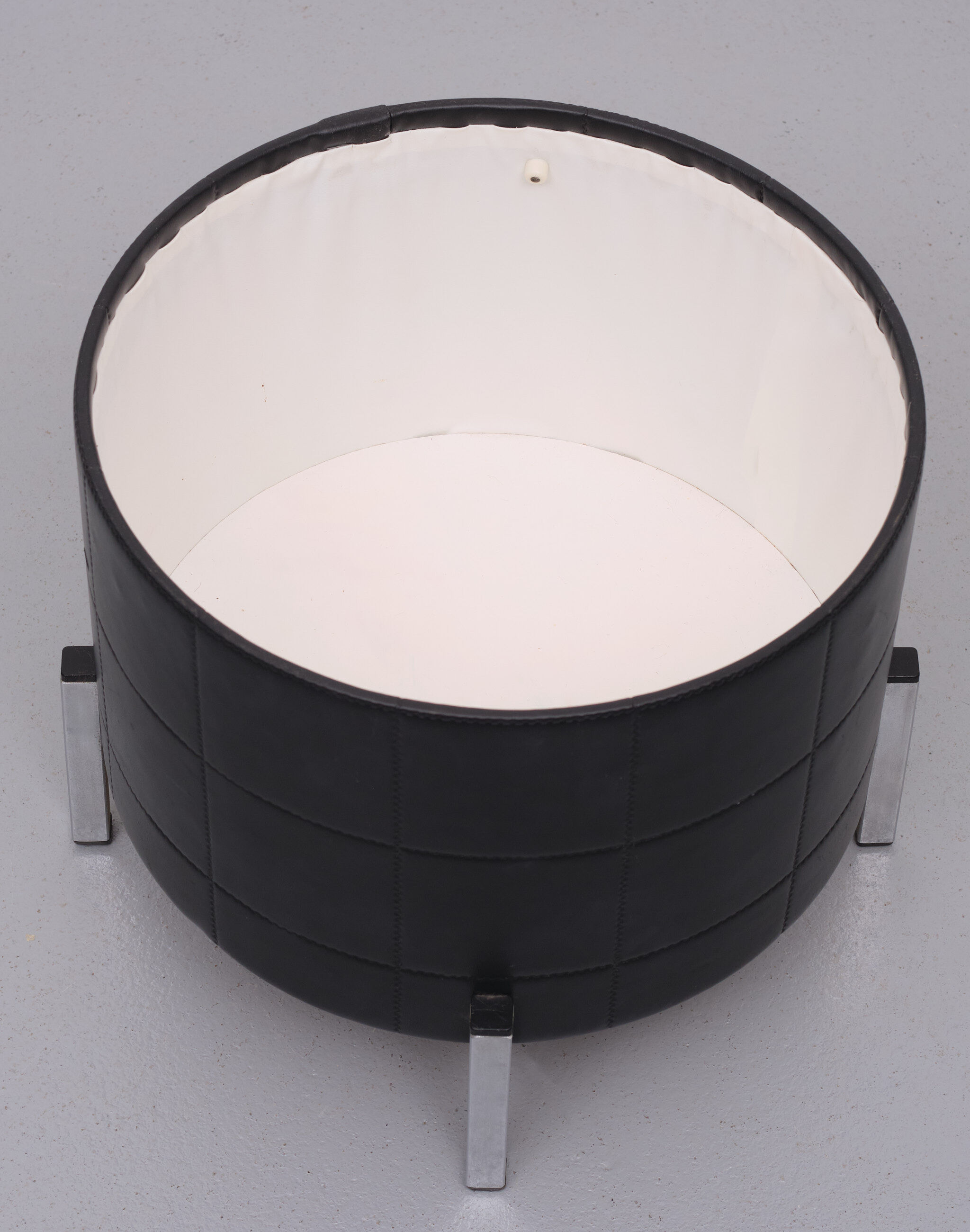 Black Faux Leather Sewing Stool, 1960s