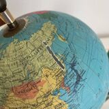 Vintage 1970s Taride tripod globe with gilded glass world map - 23 cm