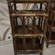 Pair of vintage bamboo and rattan bedside tables/shelves