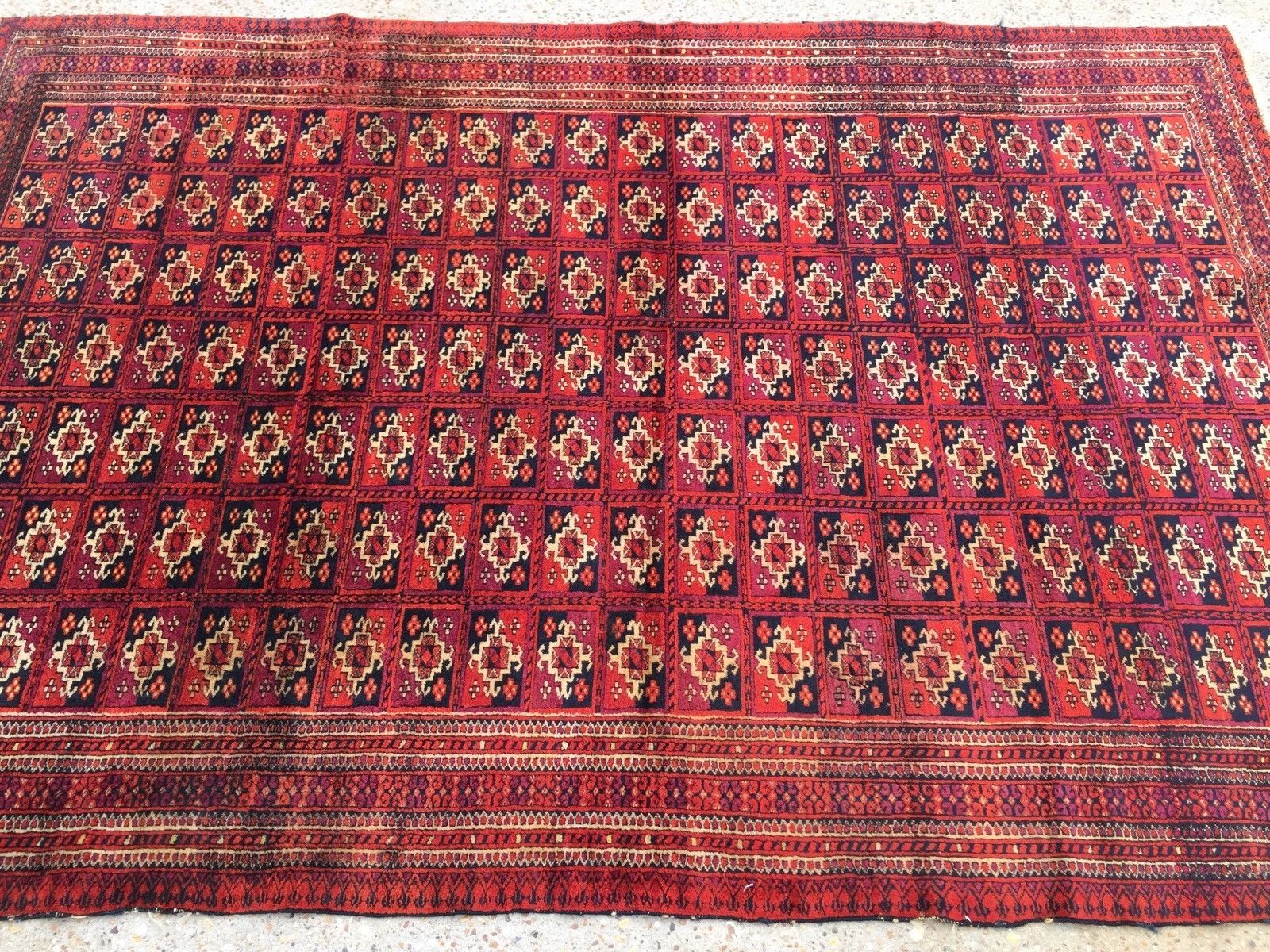 Traditional Turkoman Oriental Hand Made Rug 180x122cm boho