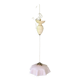 Chandelier, pink opaline suspension and white interior, complete antique