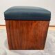 Art Deco Cubic Stool in Walnut Veneer, France, 1930s