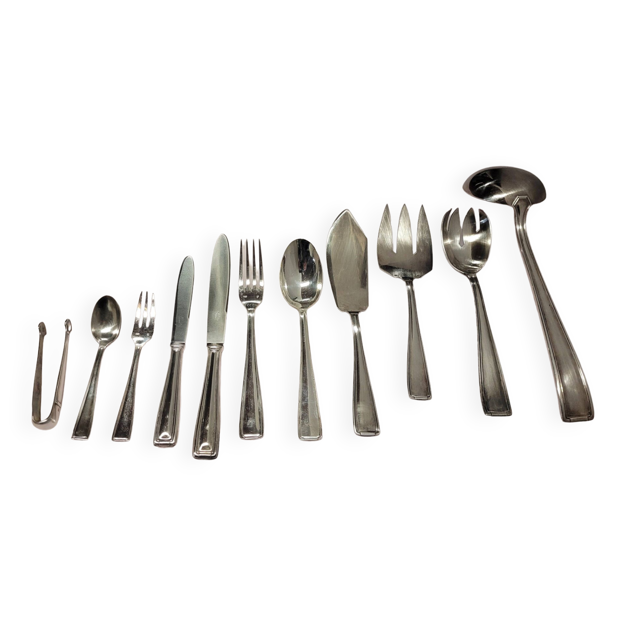 Silver plated cutlery set, Fionnet François, mid-20th century, 149 pieces with boxes