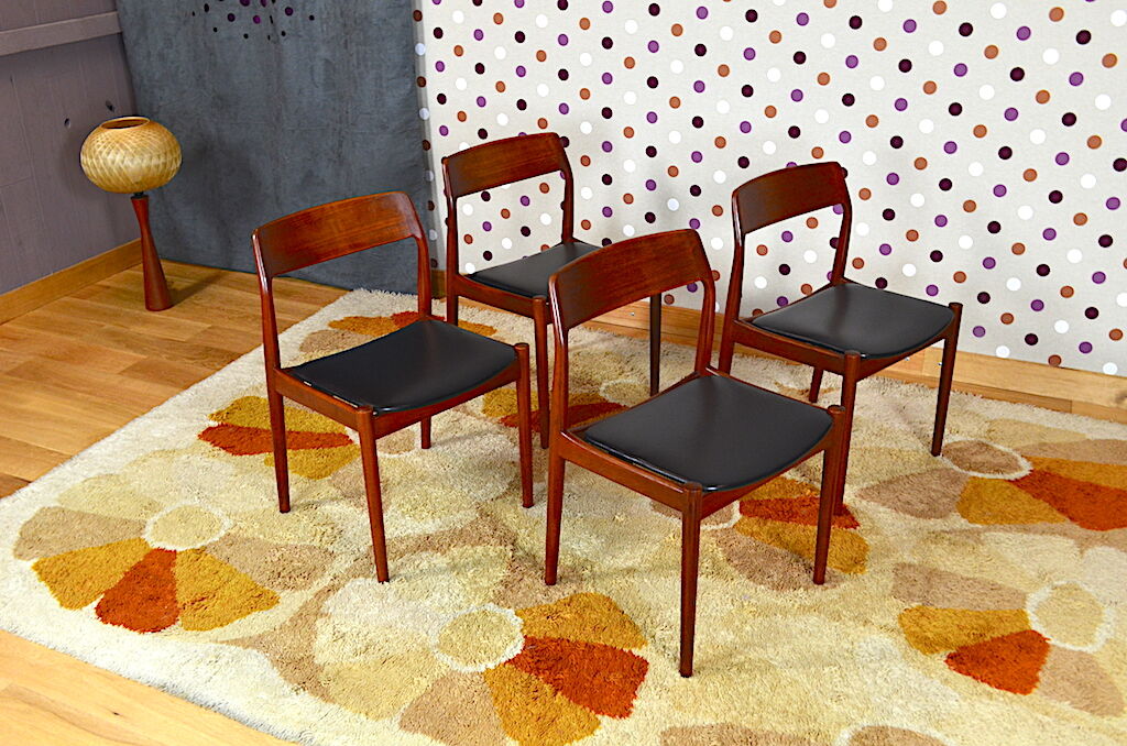 4 Chaises Danoise en Teck Norgaard Johannes 1966