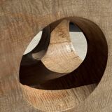 Coffee table, or openwork cubic stool in natural monoxyle mango wood H40.