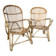 Pair of vintage rattan armchairs from the 1960s.