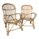 Pair of vintage rattan armchairs from the 1960s.