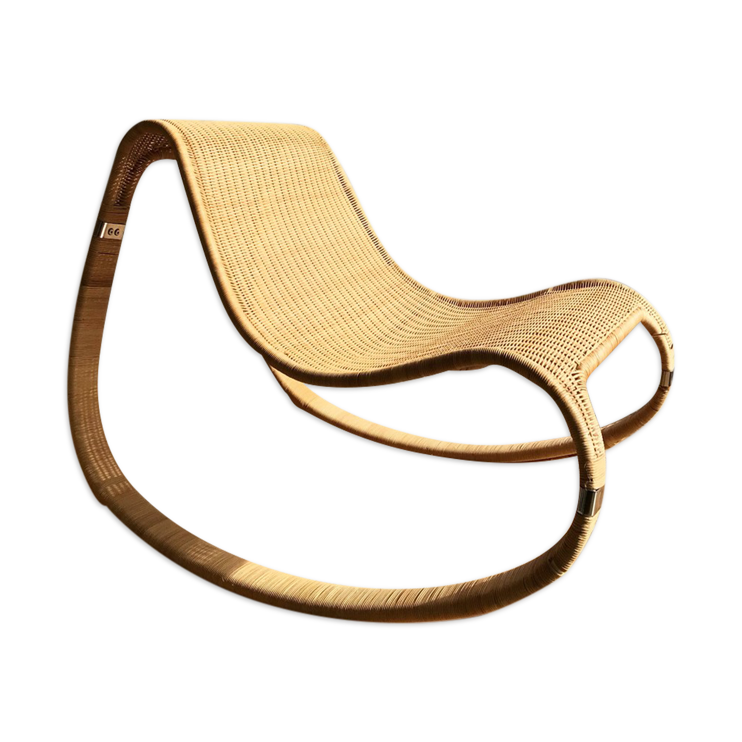 Gunghult rocking rattan armchair by James Irvine, published in 2002 by Ikea
