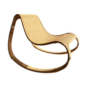 Gunghult rocking rattan armchair by James Irvine, published in 2002 by Ikea