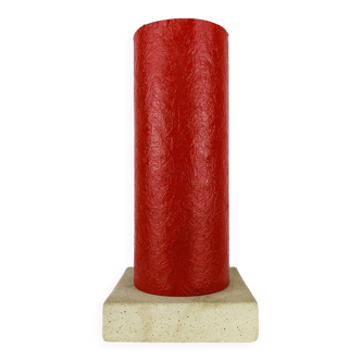 Red stone and fibreglass lamp, vintage