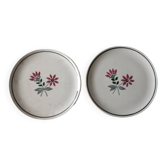 2 decorative plates Gigi Céranord Saint-Amand semi porcelain