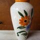 Ancien vase céramique décor de fleurs années 70 vintage