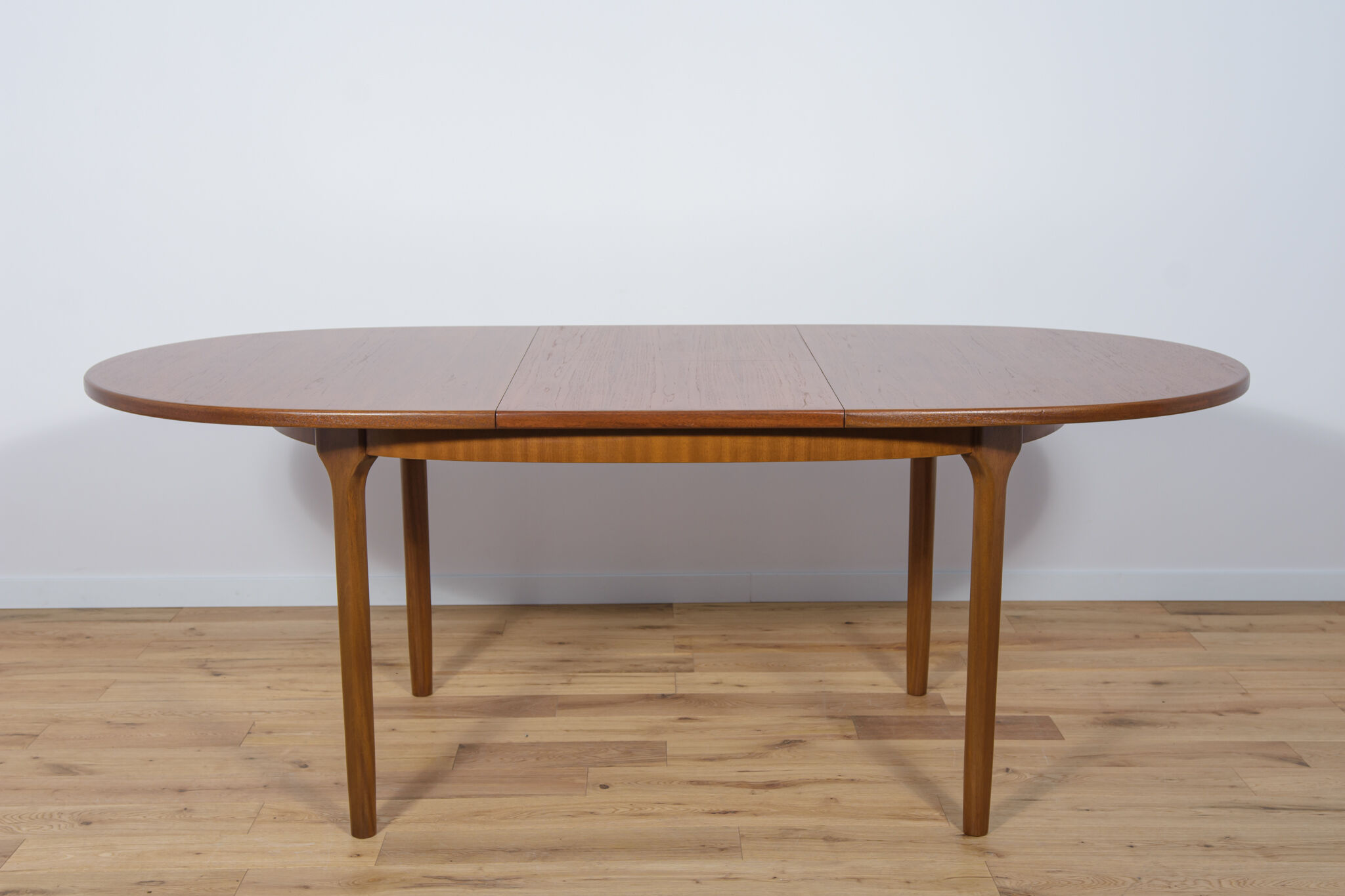 Mid century oval teak extendable dining table from mcintosh, 1960s