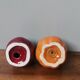 Salt shaker and pepper vintage ceramic slurry vegetables
