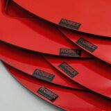 Set de 6 grands sets de table rouges en plastique Robex Italie années 70