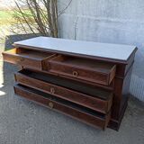 old dresser, white marble tray