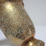Vase pique fleurs laiton massif vintage