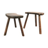 Paire de tabourets tripodes